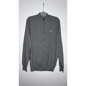 Peter Millar Crown Comfort Gray 70% Cashmere Blend Quarter‎ Zip Sweater - Size M